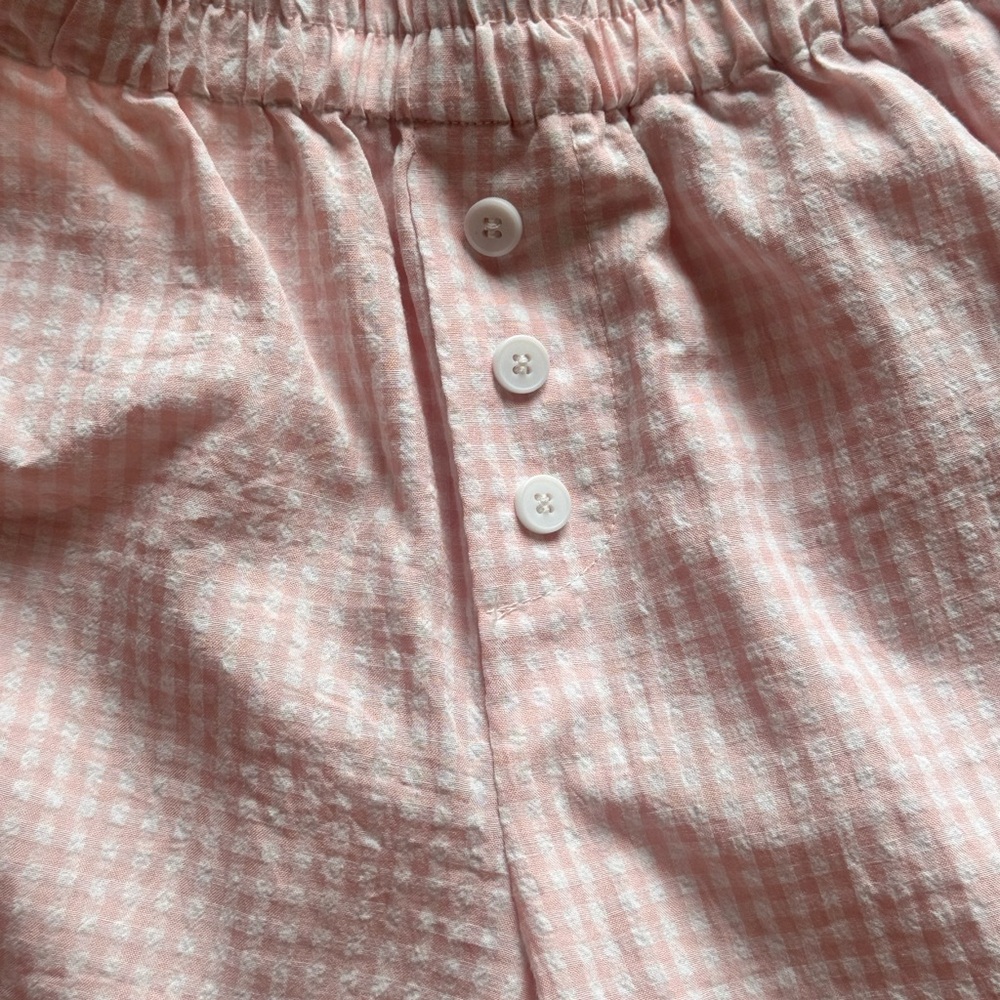 Pink Gingham pink and white pants